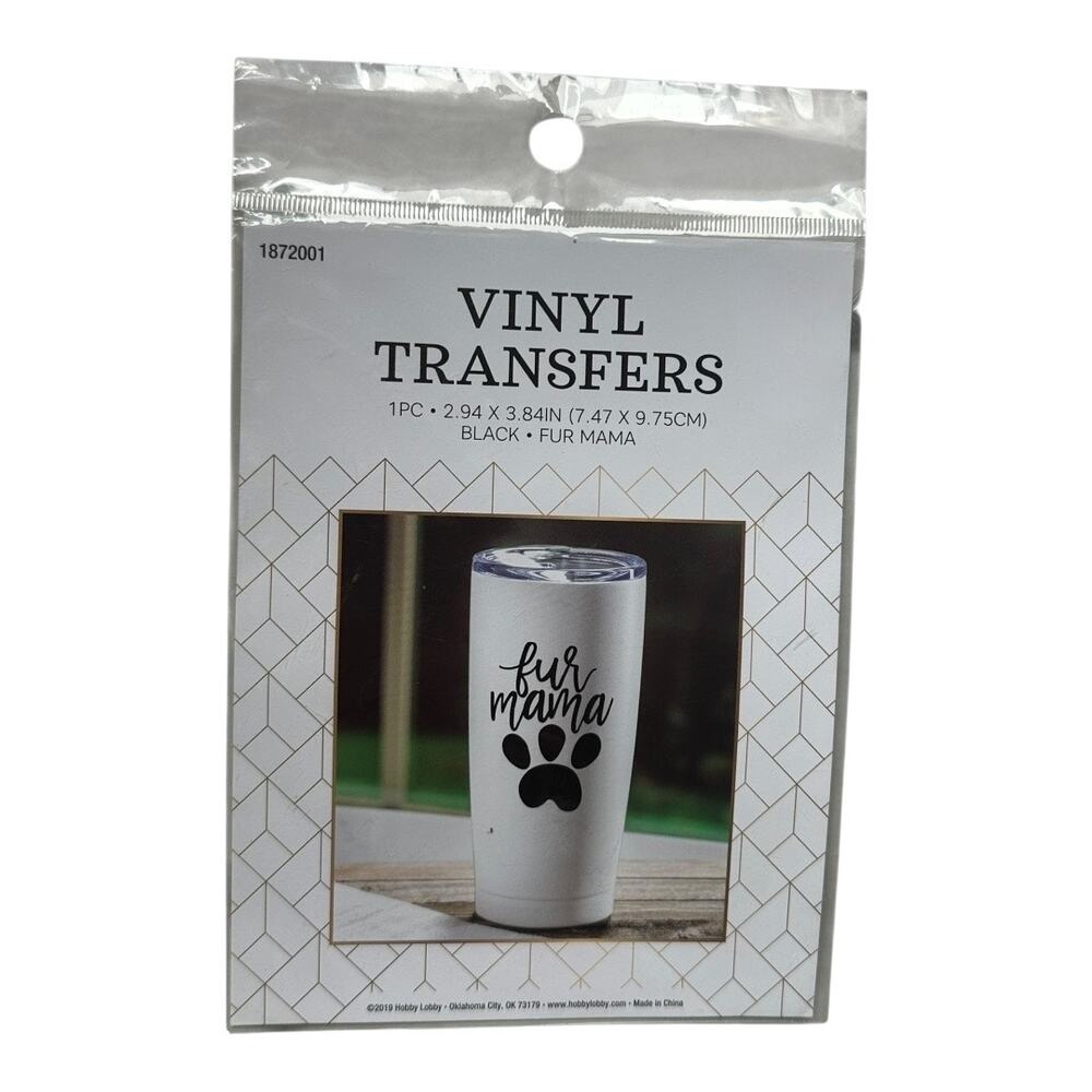 "Fur Mama" paw print sticker rub on vinyl transfer decal